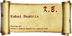 Kabai Beatrix névjegykártya