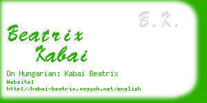 beatrix kabai business card